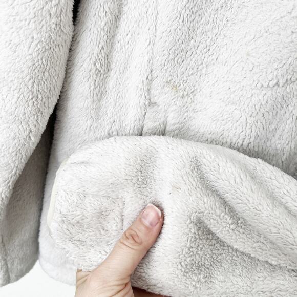 [The North Face] Light Gray Fuzzy Fleece Full Zip Osito Jacket Size Medium M - Picture 9 of 10